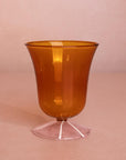 Whimsical Amber Glasses with Pink Base - Set of 2