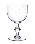 A Set Of Four Crystal Wine Goblets with Stars Design