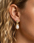 Gold Baroque Pearl Earrings - Lyra
