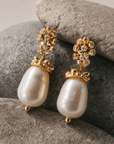 Gold Baroque Pearl Earrings - Lyra
