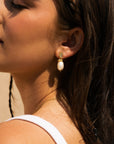 Gold Baroque Pearl Earrings - Lyra