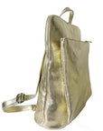 Gold Metallic Leather Backpack – Versatile & Sophisticated by Sostter at brixbailey.com