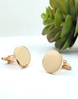 Personalised Gold Cufflinks – Photo Engraved Pair with Chrome Case