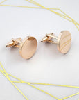 Personalised Gold Cufflinks – Photo Engraved Pair with Chrome Case