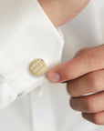 Personalised Gold Cufflinks – Photo Engraved Pair with Chrome Case