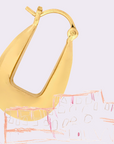 Gold Drop Saddle Hoop Earrings