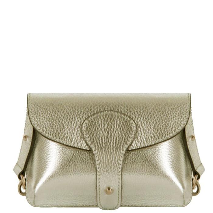 Gold Leather Mini Crossbody Bag - Brix + Bailey