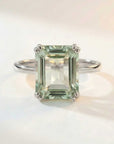 Gold or Silver Green Quartz Ring - Luna