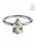 Gold or Silver Pear Amethyst Ring- Zinnia