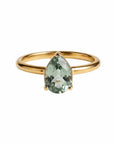 Gold or Silver Pear Amethyst Ring- Zinnia