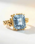 Gold or Silver Sky Blue Topaz Ring - Aurelia