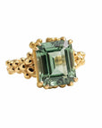 Gold or Silver Statement Green Quartz Ring - Giselle