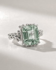 Gold or Silver Statement Green Quartz Ring - Giselle