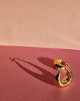 Gold Small Sculpted Hoop Earrings