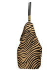 Gold Zebra Print Leather Tassel Bag – Elegant & Versatile by Sostter at brixbailey.com