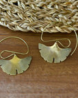 Ginkgo Whisper Earrings – Sculpted Botanical Statement Drops.