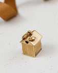 Beach Hut Personalised Silver Charm