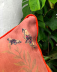 Koi watercolour art Cushion 'Golden pool' double sided design with fish illustration, made from Vegan friendly Suede