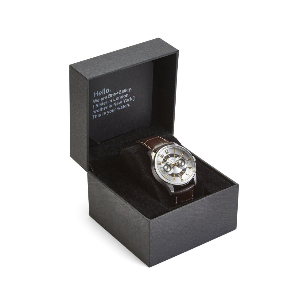 Brix+Bailey Heyes Chronograph Automatic Watch Gold Silver Mens Watch Brix and Bailey