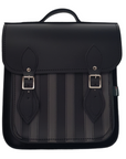 Handmade Leather City Backpack - Gothic Striped Grey & Black