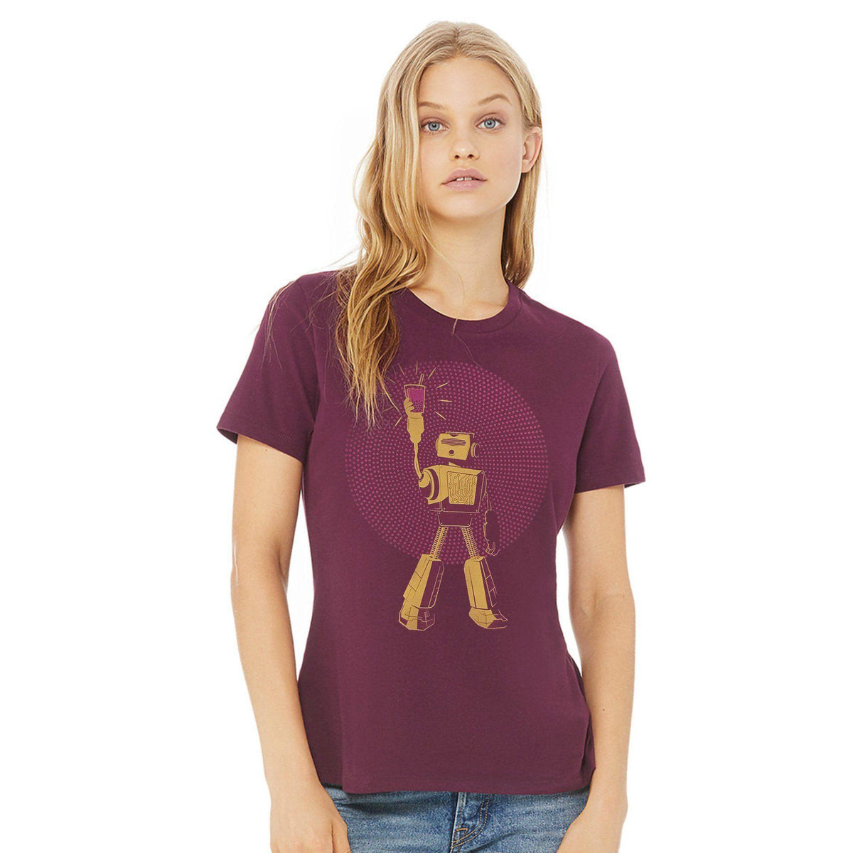 Boba Power Women's T-Shirt in Maroon