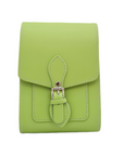 Handmade Leather Festival Phone Bag - Grass Green