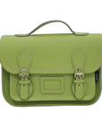 Leather Midi Satchel - Grass Green