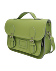 Leather Midi Satchel - Grass Green