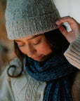 Plush Gray Alpaca Beanie Hat