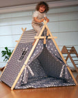 Gray Stars Play Tent and Play Mat-0