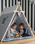 Gray Stars Play Tent and Play Mat-2