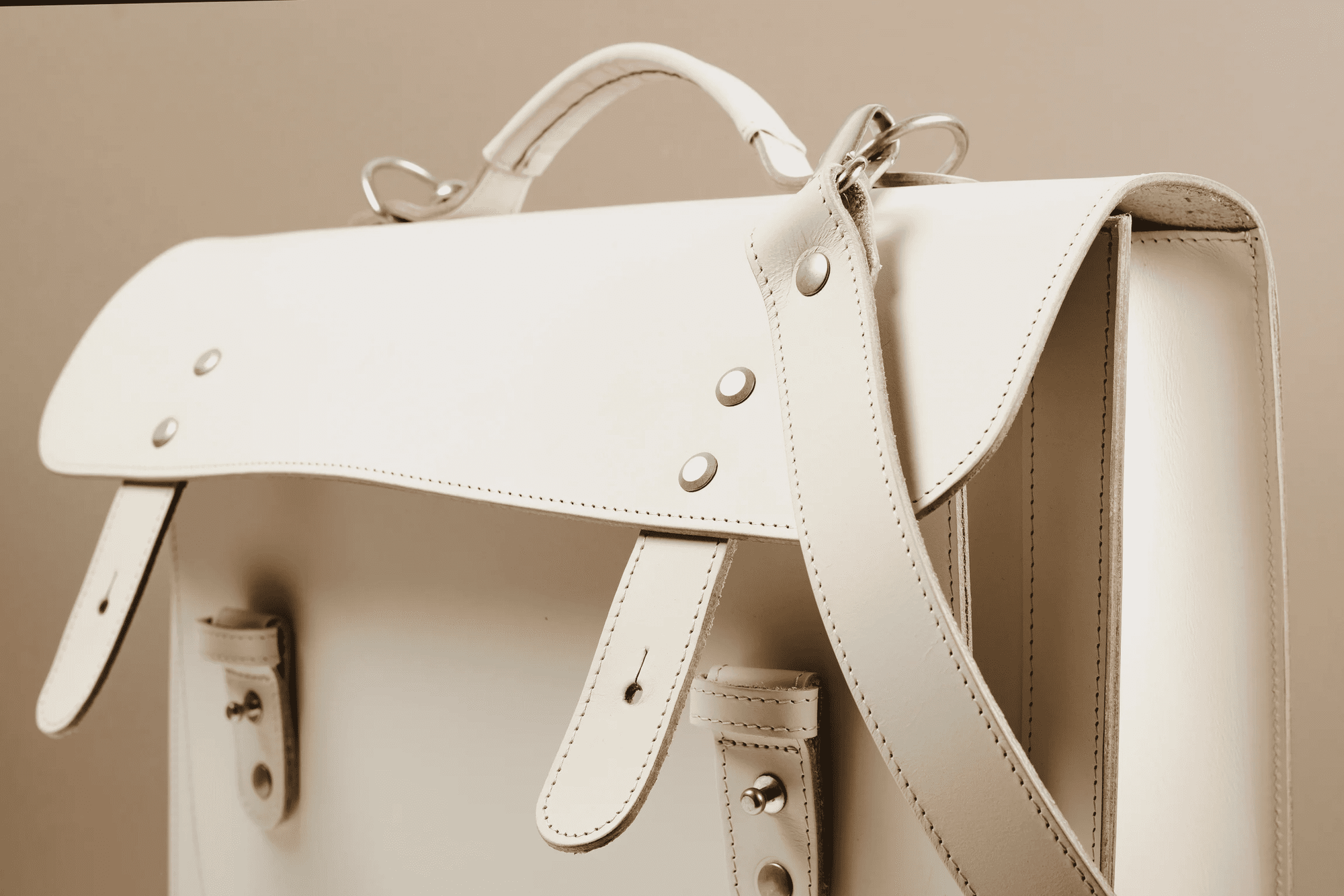 Great Sack Leather Briefcase Cookie