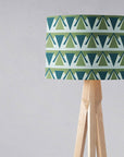Green and Grey Drum Lampshade, Art Deco Design Shade for Table, Floor or Ceiling Pendant Light