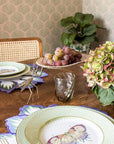 Green Apple Lace Plate Butterfly Side/Pudding Plates  - Set of 4
