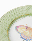 Green Apple Lace Plate Butterfly Side/Pudding Plates  - Set of 4