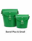 Handmade Leather Barrel Bag - Green