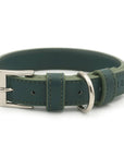 Green Leather Dog Collar