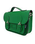 Leather Midi Satchel - Green