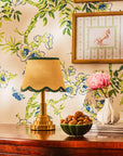 Green Petal Jute Scallop Lampshade