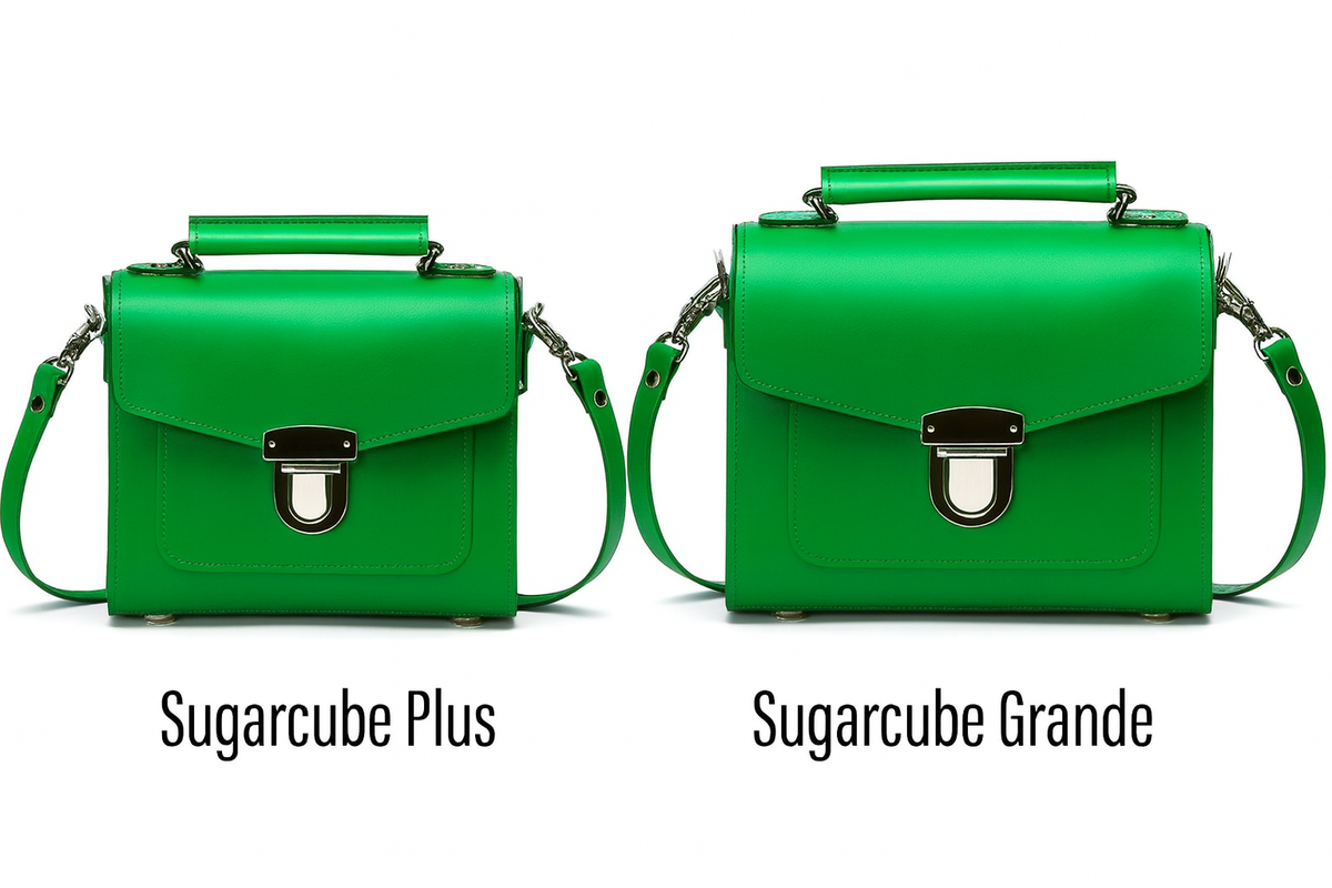 Handmade Leather Sugarcube Handbag - Green