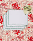 Green Wavy Trim Rectangular Placemats - Set of 4