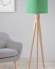 Green Drum Lampshade, 1970s Retro Circles Design Shade for Table, Floor or Ceiling Pendant Light