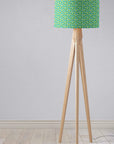 Green Drum Lampshade, 1970s Retro Circles Design Shade for Table, Floor or Ceiling Pendant Light