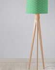 Green Drum Lampshade, 1970s Retro Circles Design Shade for Table, Floor or Ceiling Pendant Light