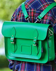 Handmade Leather Satchel - Green