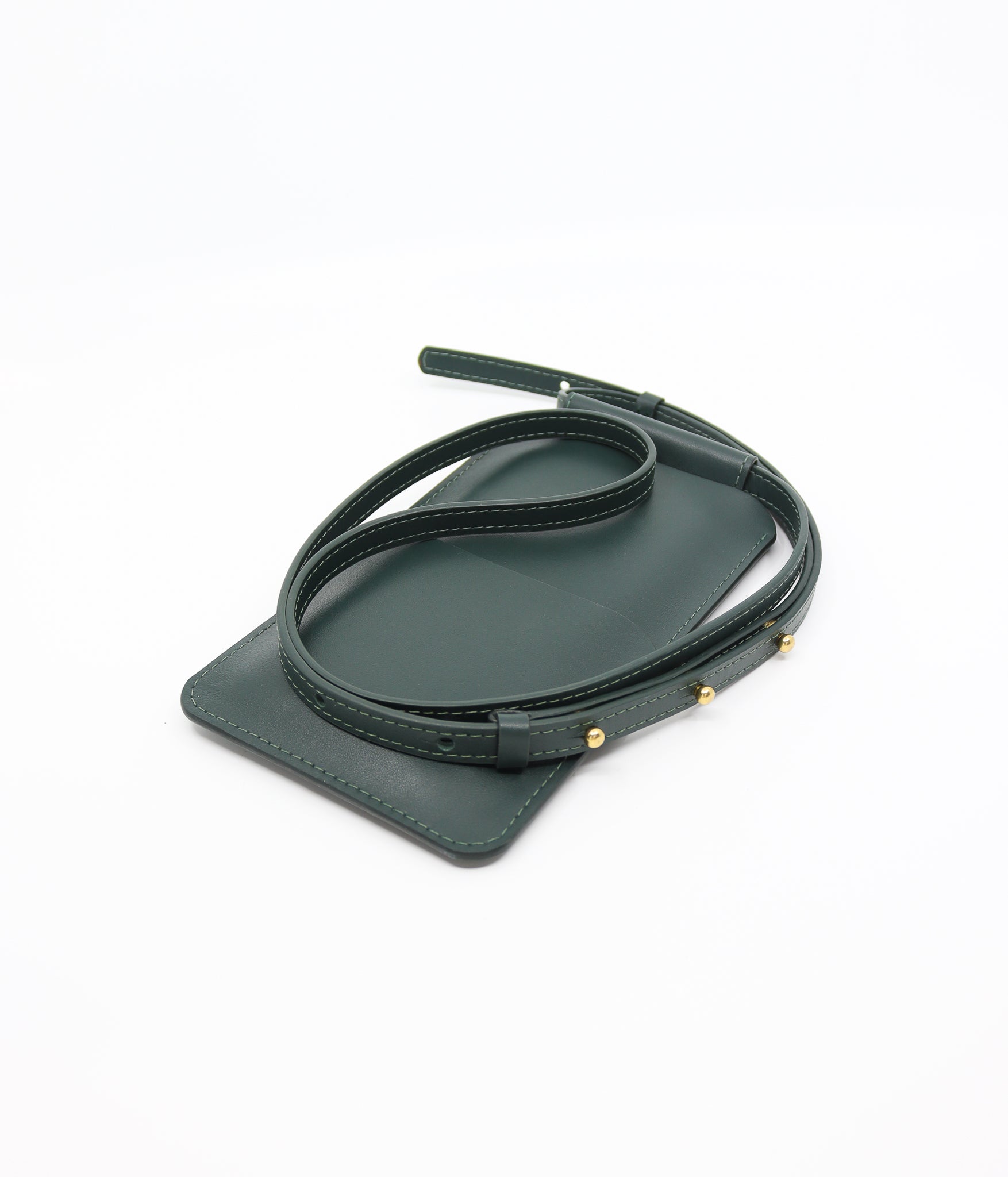 Forest Green Leather Phone Bag