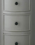 Grey Round Side Table with Three Drawers