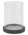 Medium Grey Stone Hurricane Lantern for Candlelight Ambience