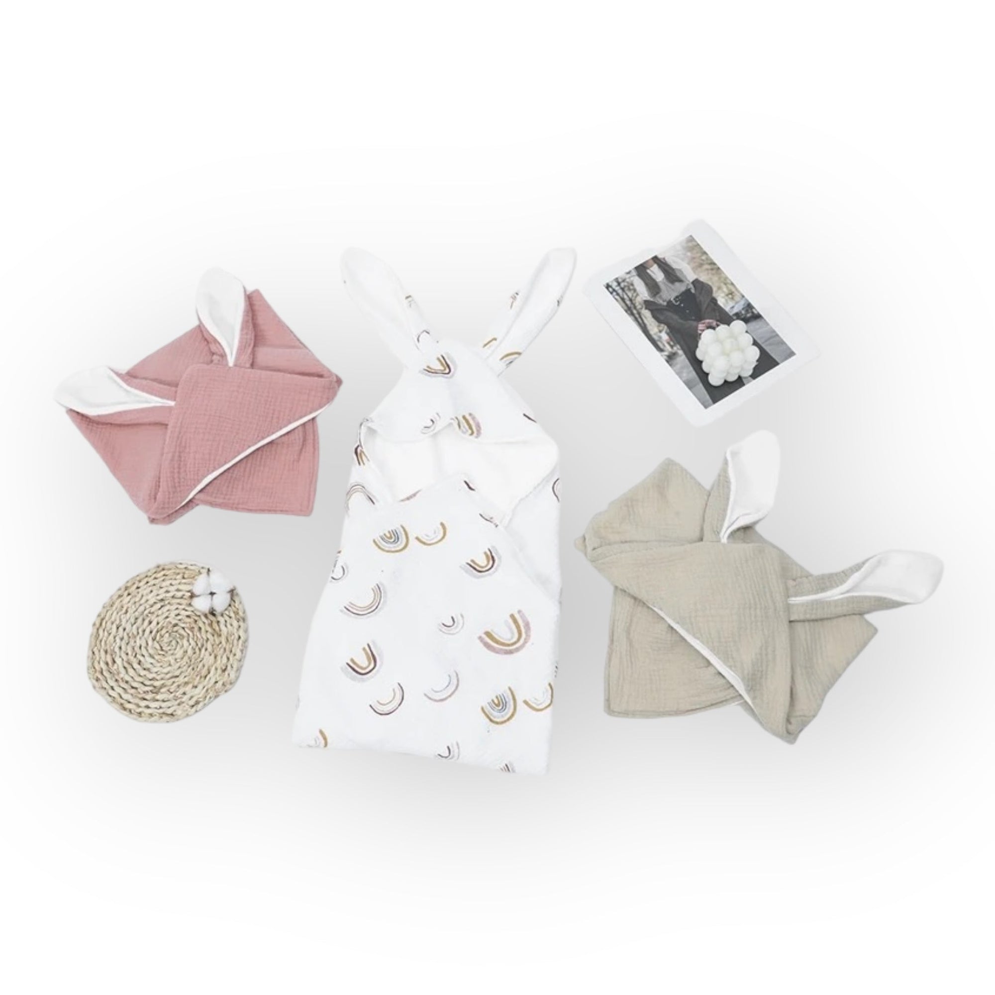 Premium Organic Cotton Bunny Ears Hooded Towel for Babies and Toddlers by Flossie & George at brixbailey.com