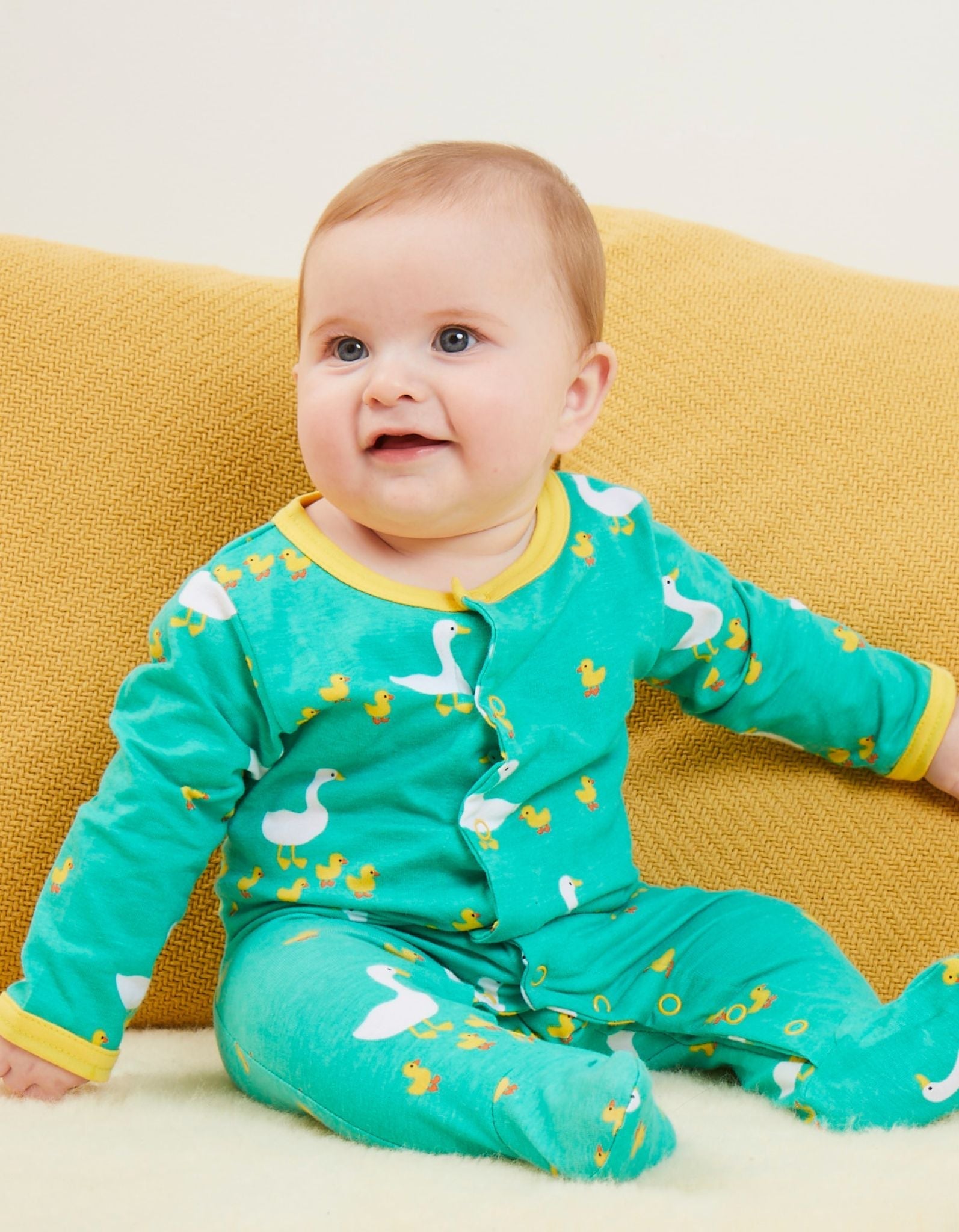 Premium Organic Baby Gift Set with Duck Design, Sleepsuit, Hat, Muslin, and Striped Bodysuit - 100% Cotton by Toby Tiger at brixbailey.com